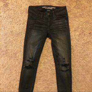 Distressed black jeans